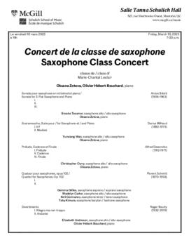 Saxophone Class Concert, 10 March 2023