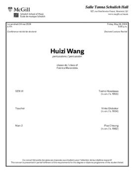 Huizi Wang, percussion
