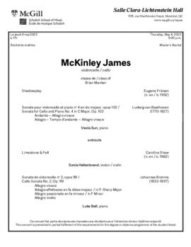 McKinley James, cello