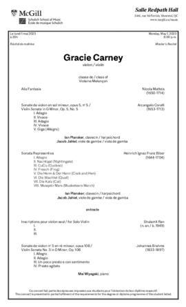 Gracie Carney, violin