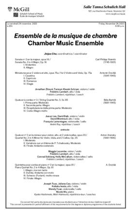 Chamber Music Ensemble, 24 November 2023