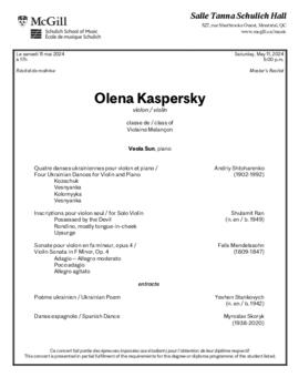 Olena Kapersky, violin