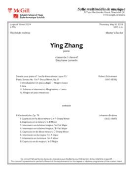 Ying Zhang, piano