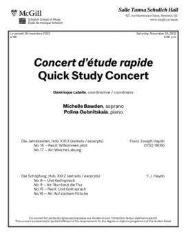 Quick Study Concert, 26 November 2022
