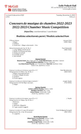 2022-2023 Chamber Music Competition, 6 December 2022