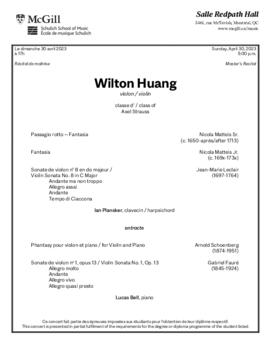 Wilton Huang, violin