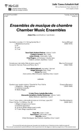 Chamber Music Ensembles, 11 April 2023
