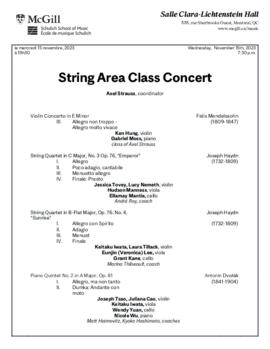 String Area Class Concert, 15 November 2023