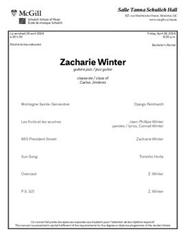 Zacharie Winter, jazz guitar