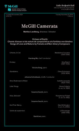 McGill Camerata, 19 November 2024