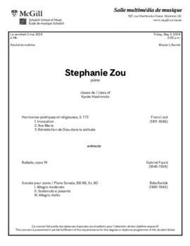 Stephanie  Zou, piano
