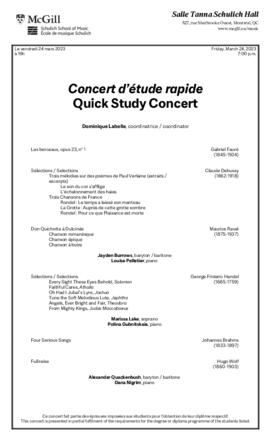 Quick Study Concert, 24 March 2023