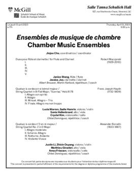 Chamber Music Ensembles, 13 April 2023