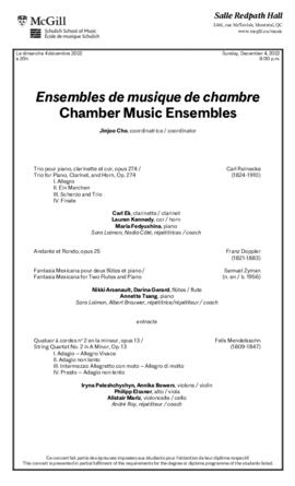 Chamber Music Ensembles, 4 December 2022