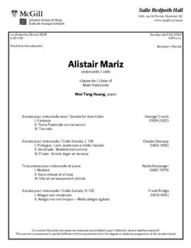 Alistair Mariz, cello