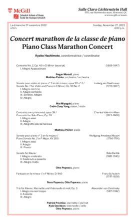 Piano Class Marathon Concert, 27 November 2022
