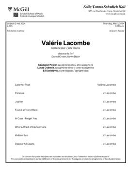 Valérie Lacombe, jazz drums