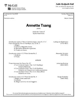 Annette Tsang, piano