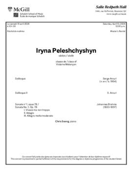 Iryna Peleshchyshyn, violin