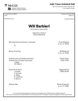 Will Barbieri, percussion