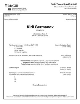 Kiril Germanov, saxophone