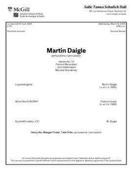 Martin Daigle, percussion