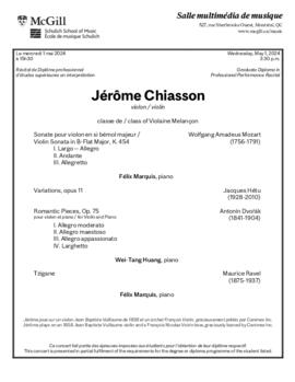 Jérôme Chiasson, violin