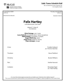 Felix Hartley, jazz bass