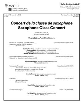 Saxophone Class Concert, 10 November 2022