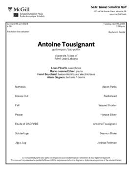 Antoine Tousignant, jazz guitar