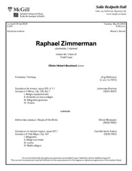 Raphael Zimmerman, clarinet