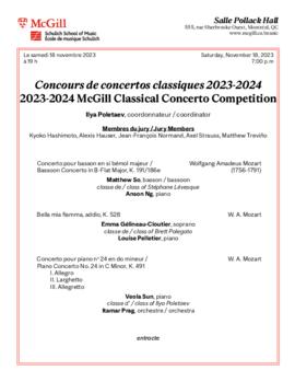 2023-2024 McGill Classical Concerto Competition