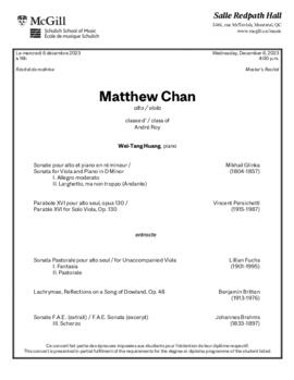 Matthew Chan, viola