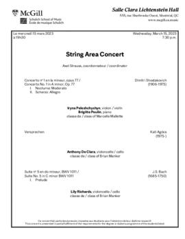 String Area Concert, 15 March 2023