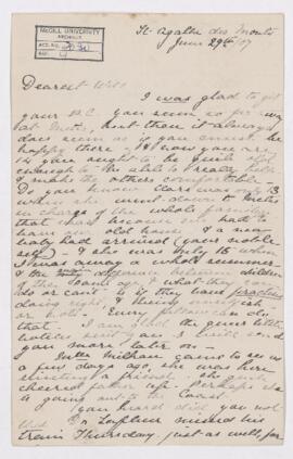 Letter, 29 June 1907