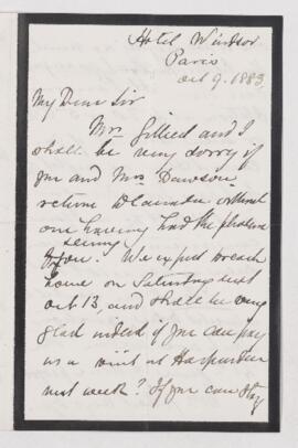 Letter, 9 October 1883