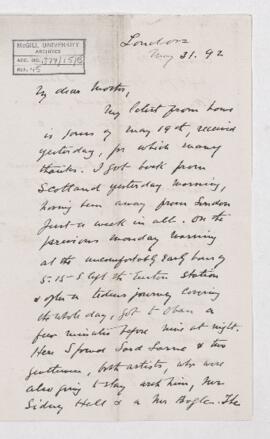 Letter, 31 May 1892