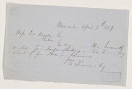Letter, 9 April 1857