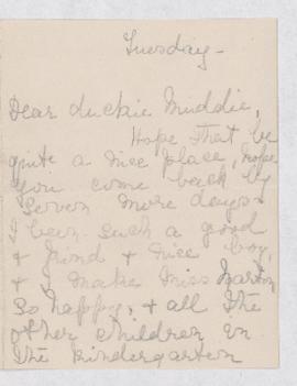 Child's letter from "Poppie"