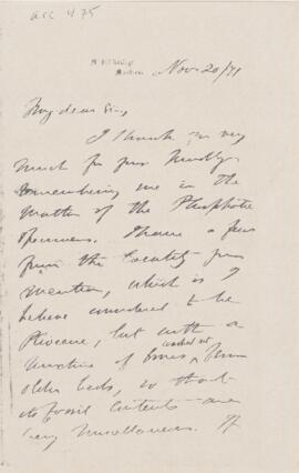 Letter, 20 November 1871