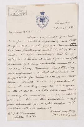 Letter, 13 August 1880