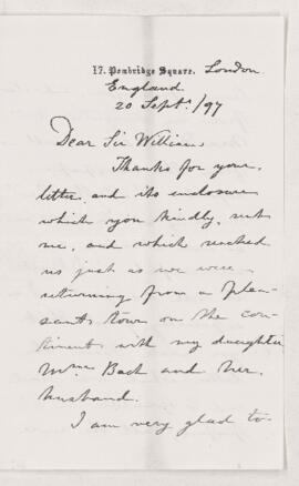 Letter, 20 September 1897