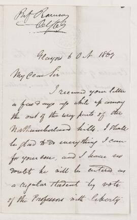 Letter, 6 October 1869