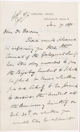 Letter, 7 January 1891