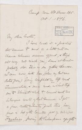 Letter, 1 October 1876