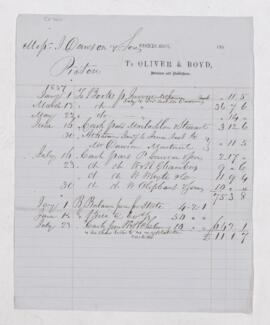 Account, January to July 1857