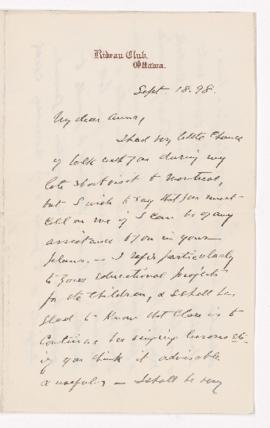 Letter, 18 September 1898