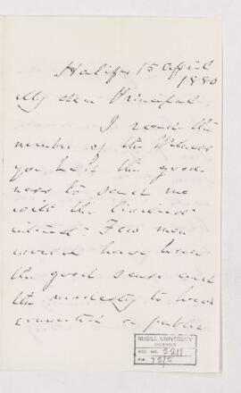 Letter, 15 April 1880