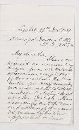 Letter, 27 December 1881