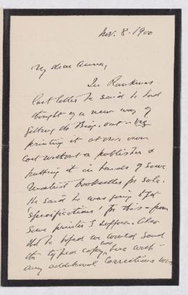 Letter, 8 November 1900